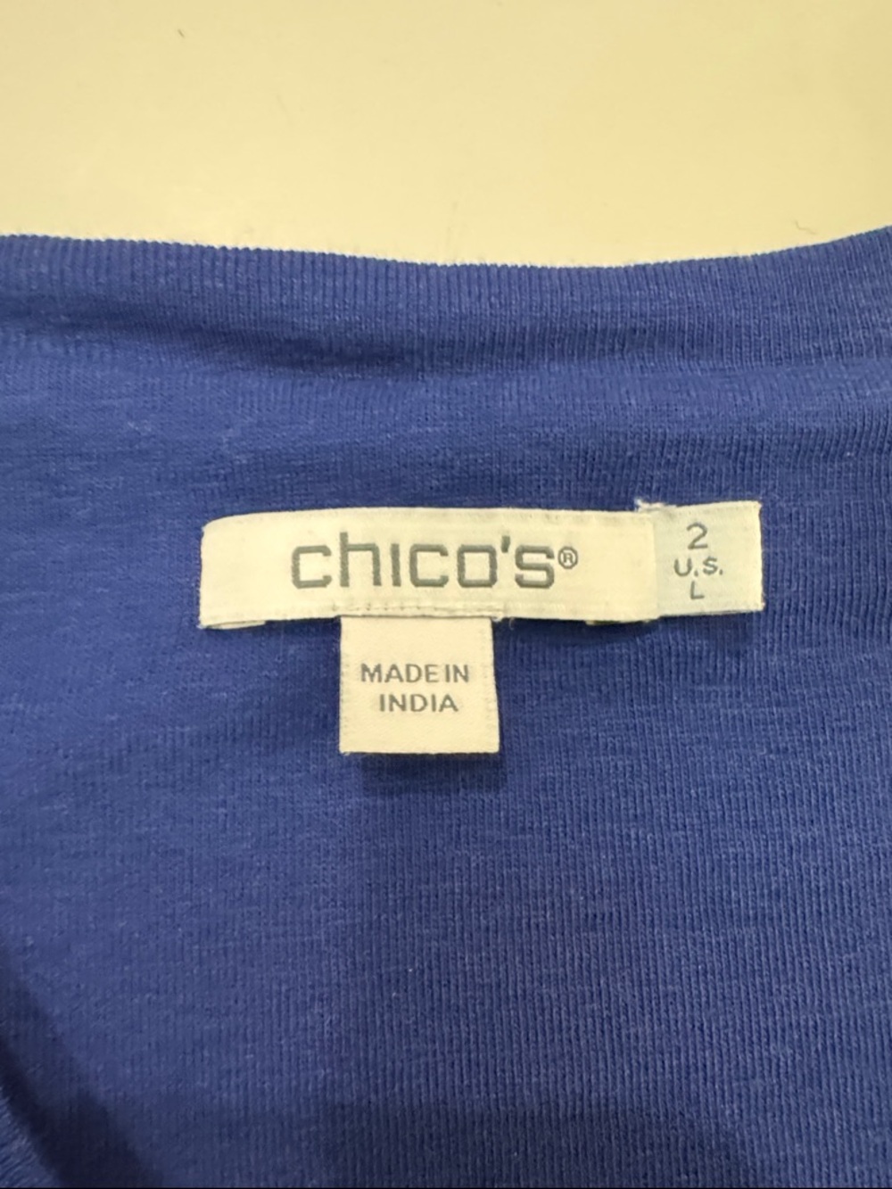 Chico's Navy Palm-Print V-Neck Tank with Tropical Print - Picture 2 of 13